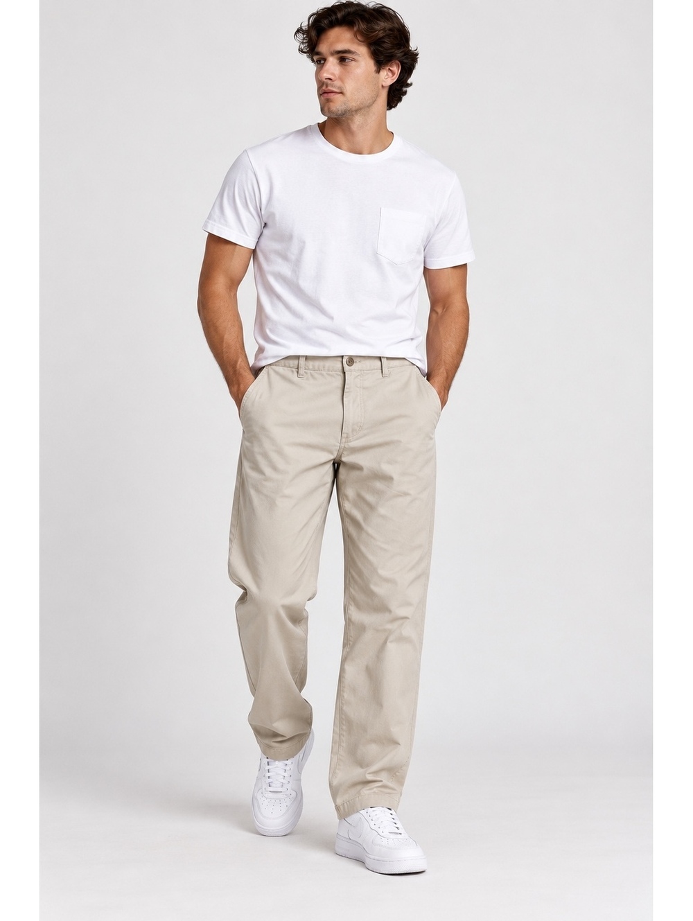 Chaps Men’s Khaki Pants 32x32 Tan 100% Cotton Classic Fit Workwear Y2K Chinos